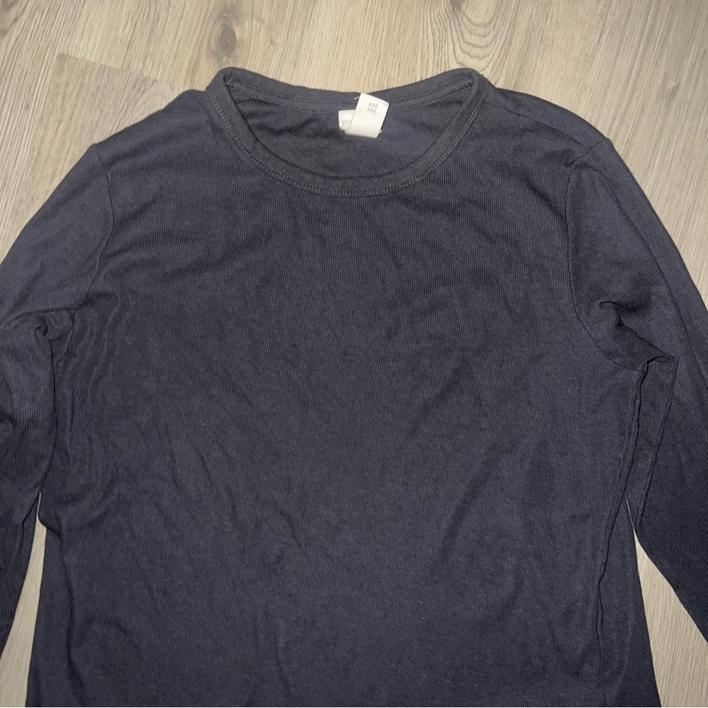 H&M Dark Gray Long Sleeve Tee Shirt XL Cotton Modal Blend - Picture 9 of 14